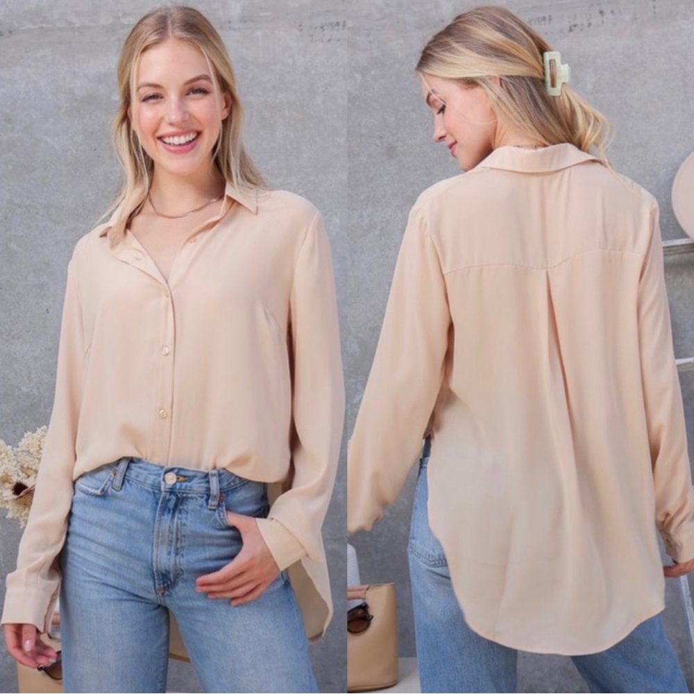 Chiffon button down blouse - Picture 2 of 4